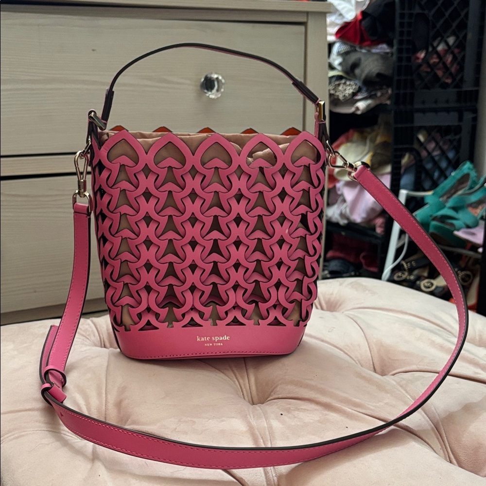 Kate Spade Pink Cutout Crossbody Bag